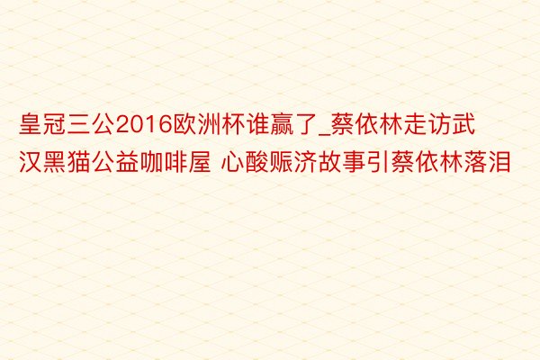 皇冠三公2016欧洲杯谁赢了_蔡依林走访武汉黑猫公益咖啡屋 心酸赈济故事引蔡依林落泪