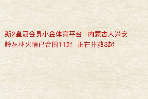 新2皇冠会员小金体育平台 | 内蒙古大兴安岭丛林火情已合围11起  正在扑救3起